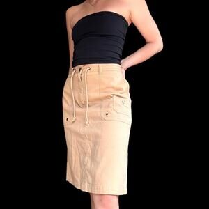 Jones New York Sport tan drawstring midi skirt size 4